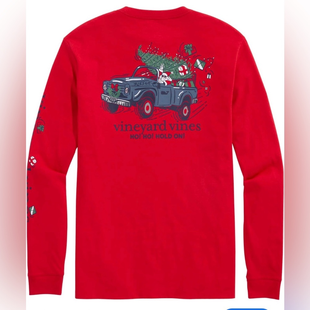 Vineyard Vines Kids Red Long Sleeve Tee